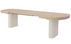 Table ovale extensible 110-260cm pieds design Buxton Effet Travertin Beige