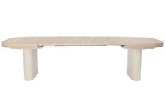 Table ovale extensible 110-260cm pieds design Buxton Effet Travertin Beige