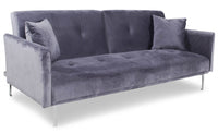 Canapé clic-clac convertible 3 places Anterio en velours gris
