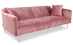 Canapé clic-clac 3 places Anterio en velours rose