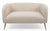 Canapé 2 places en tissu bouclette beige avec pieds en métal doré