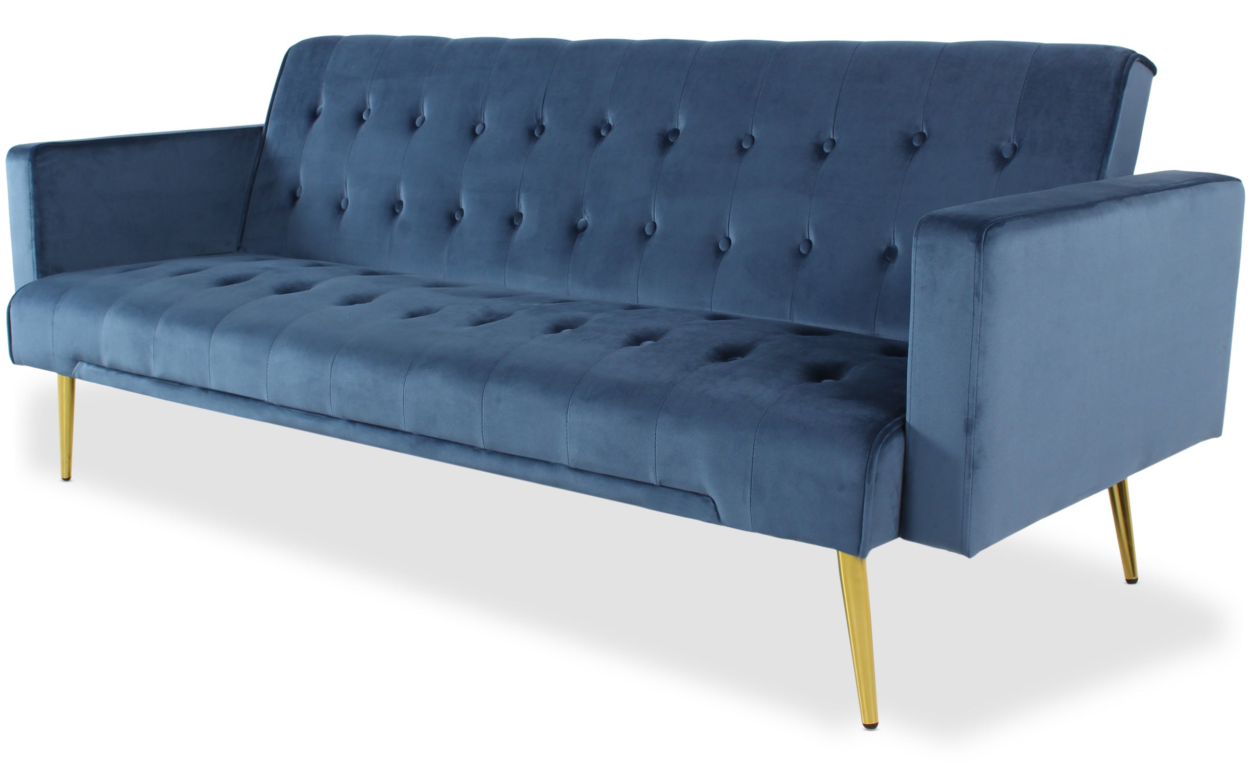 Canapé convertible clic-clac Justy Velours Bleu