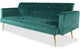 Sofá cama Babaris de terciopelo verde convertible