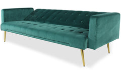 Sofá cama Babaris de terciopelo verde convertible