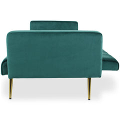 Sofá cama Babaris de terciopelo verde convertible