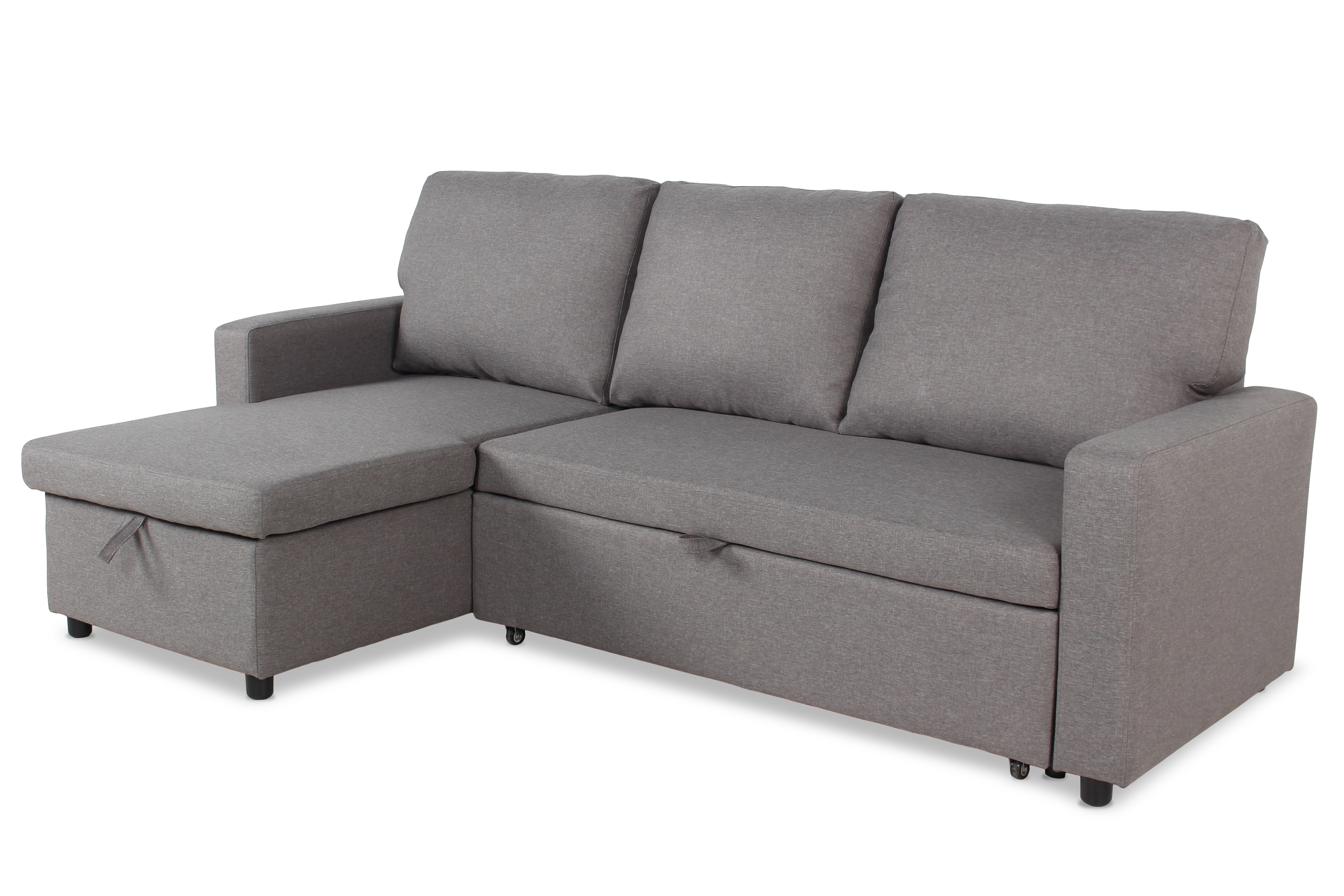 Canapé d'angle convertible Baleares Tissu Gris clair