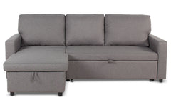 Canapé d'angle convertible Baleares Tissu Gris clair