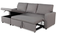 Canapé d'angle convertible Baleares Tissu Gris clair