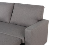 Canapé d'angle convertible Baleares Tissu Gris clair