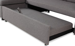 Canapé d'angle convertible Baleares Tissu Gris clair