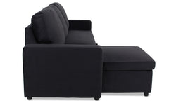 Canapé d'angle convertible Baleares Velours Noir