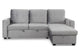 Canapé d'angle convertible en velours argent