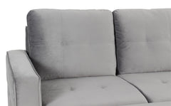 Canapé d'angle convertible moderne Delacroix Velours Argent