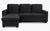 Canapé d'angle convertible en velours noir avec rangement
