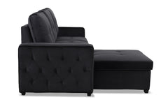Canapé d'angle convertible moderne Delacroix Velours Noir