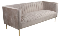 Canapé 3 places Basta à coutures verticales velours taupe