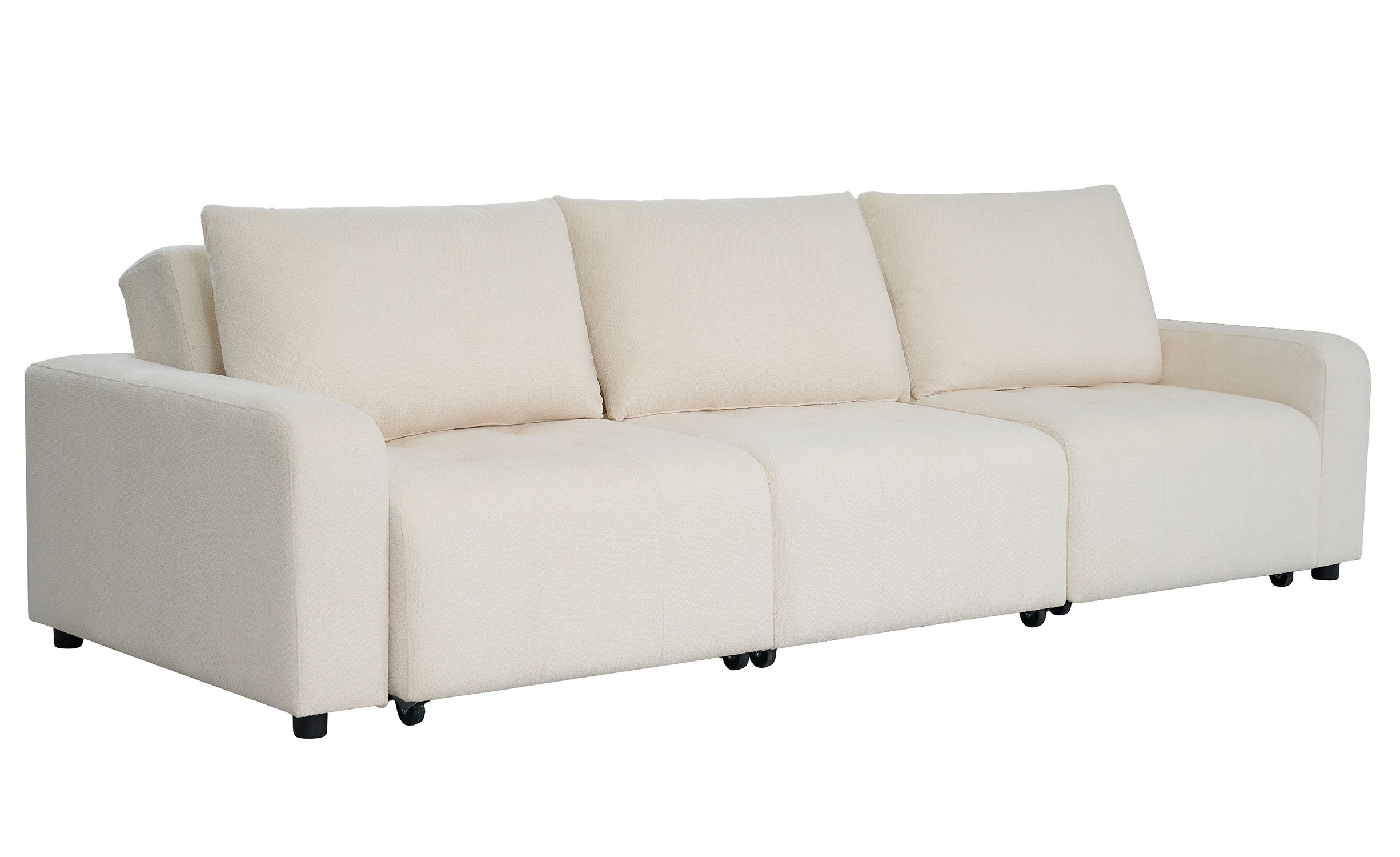 Canapé 3 places convertible Castello Tissu texturé Crème