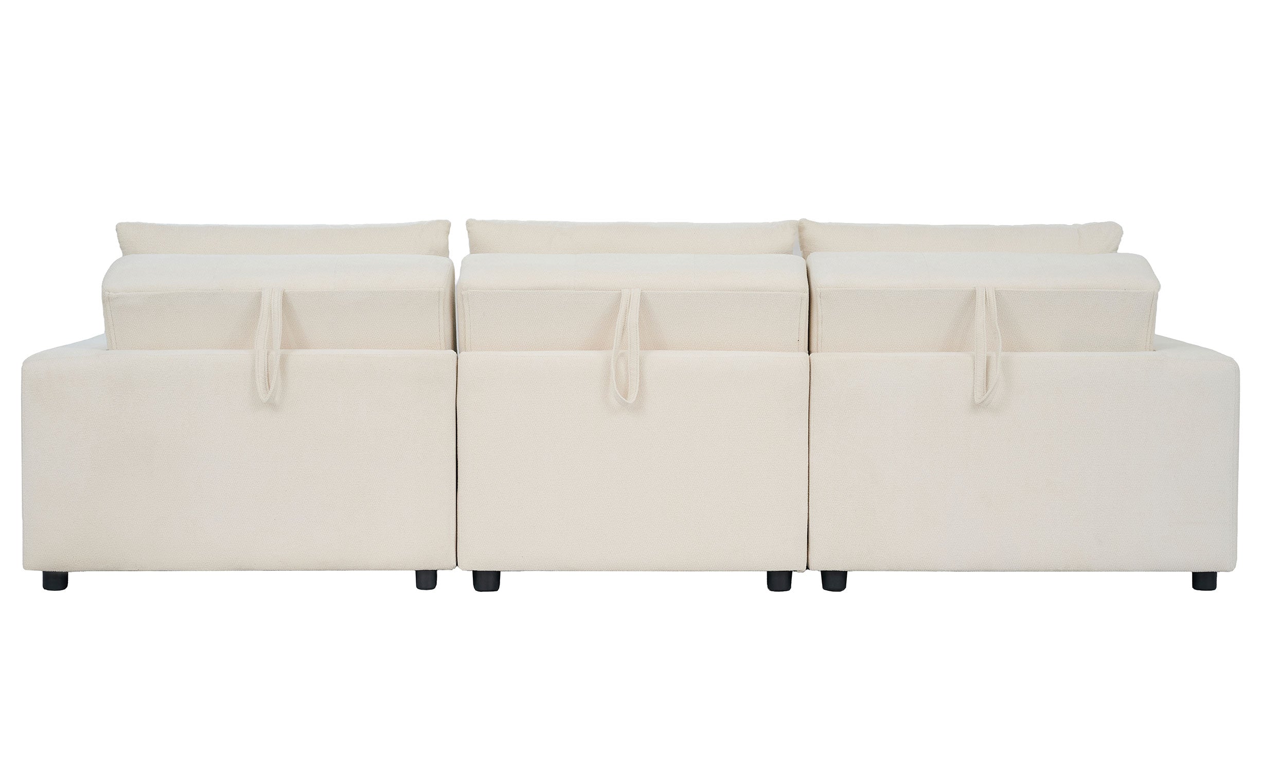 Canapé 3 places convertible Castello Tissu texturé Crème