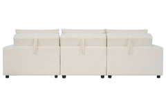 Canapé 3 places convertible Castello Tissu texturé Crème