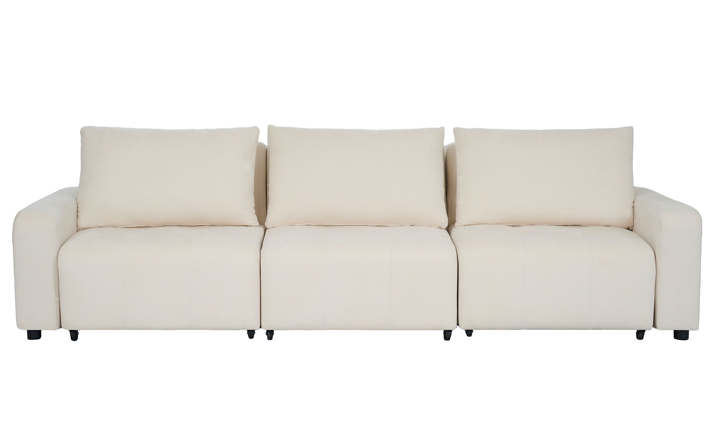 Canapé 3 places convertible Castello Tissu texturé Crème