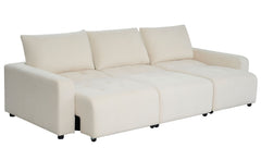 Canapé 3 places convertible Castello Tissu texturé Crème