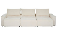 Canapé 3 places convertible Castello Tissu texturé Crème