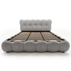 Lit-coffre design boule Bilbola avec sommier relevable 180x200cm Velours Gris