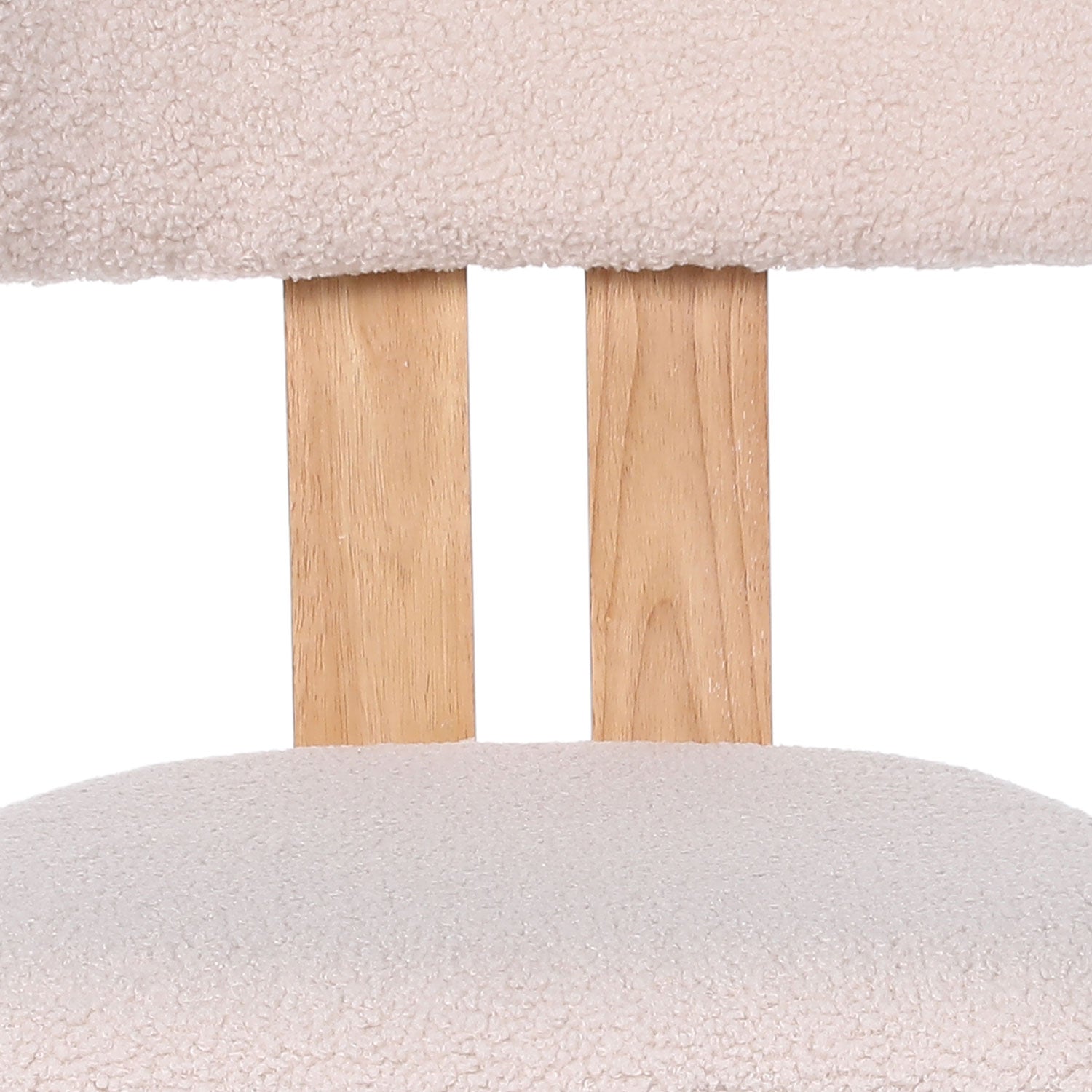 Chaise de salle à manger design Ceriz Bois clair et Tissu bouclette Beige
