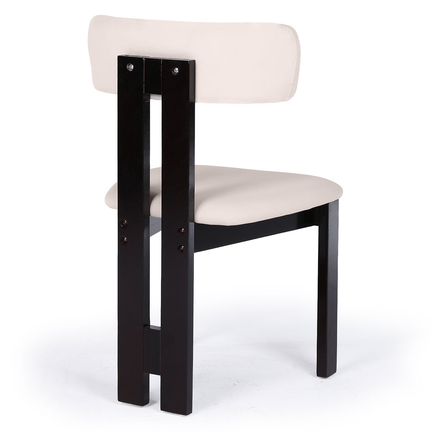 Chaise de salle à manger design Ceriz Bois foncé et Velours Beige