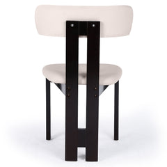 Chaise de salle à manger design Ceriz Bois foncé et Velours Beige