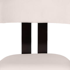 Chaise de salle à manger design Ceriz Bois foncé et Velours Beige