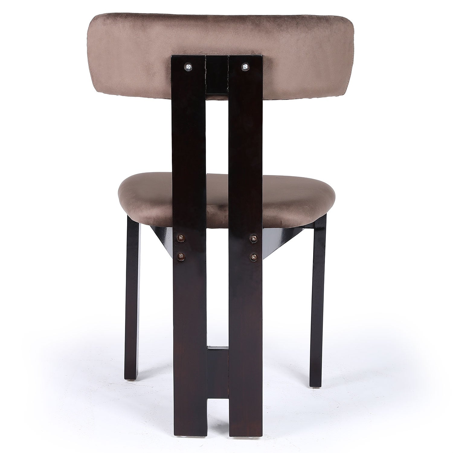 Chaise de salle à manger design Ceriz Bois foncé et Velours Marron