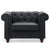 Fauteuil Abir en simili cuir noir