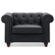 Fauteuil Abir en simili cuir noir