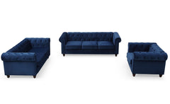 Fauteuil Abir en velours bleu