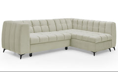 Canapé d'angle Ciona convertible en velours beige