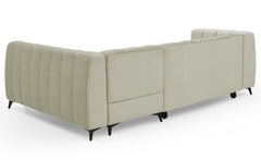 Canapé d'angle Ciona convertible en velours beige