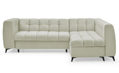 Canapé d'angle Ciona convertible en velours beige
