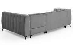 Canapé d'angle convertible Chessy Velours Gris