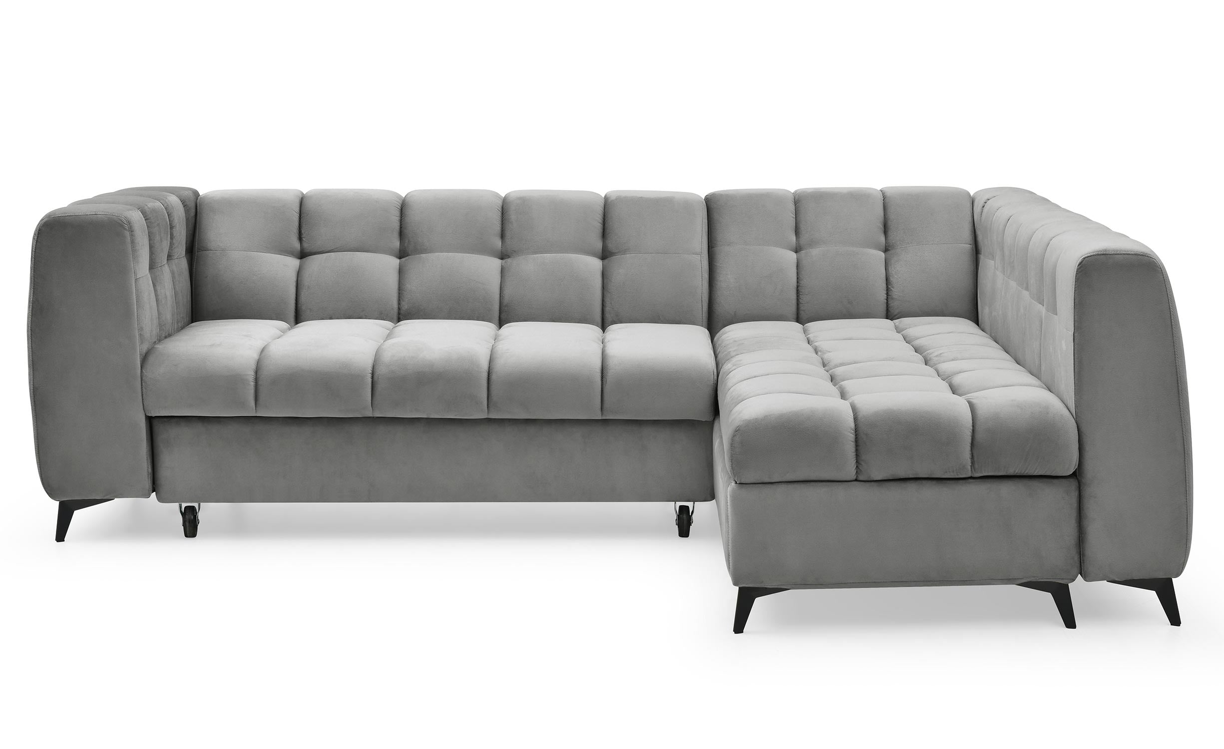 Canapé d'angle convertible Chessy Velours Gris