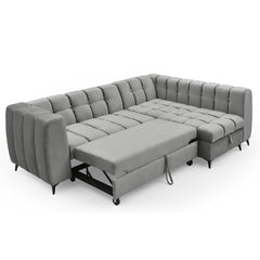 Canapé d'angle convertible Chessy Velours Gris