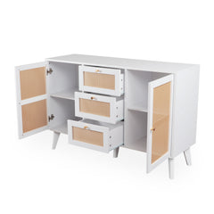 Aparador de rejilla Carnes con 3 cajones y 2 puertas blanco L120cm