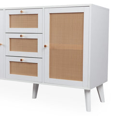 Aparador de rejilla Carnes con 3 cajones y 2 puertas blanco L120cm