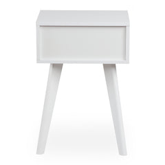 Table de chevet Carnes 1 tiroir cannage L40cm blanc