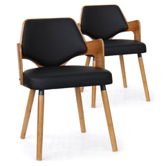 Set de 2 sillas Alica escandinavas madera natural y negro