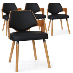Juego de 4 sillas escandinavas Alica de madera natural y negra