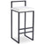 Tabouret de bar en métal noir Brillo et tissu bouclette crème