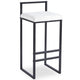 Taburete de bar de metal negro Brillo y tejido bouclé crema