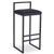 Tabouret de bar Brillo en métal noir et velours noir