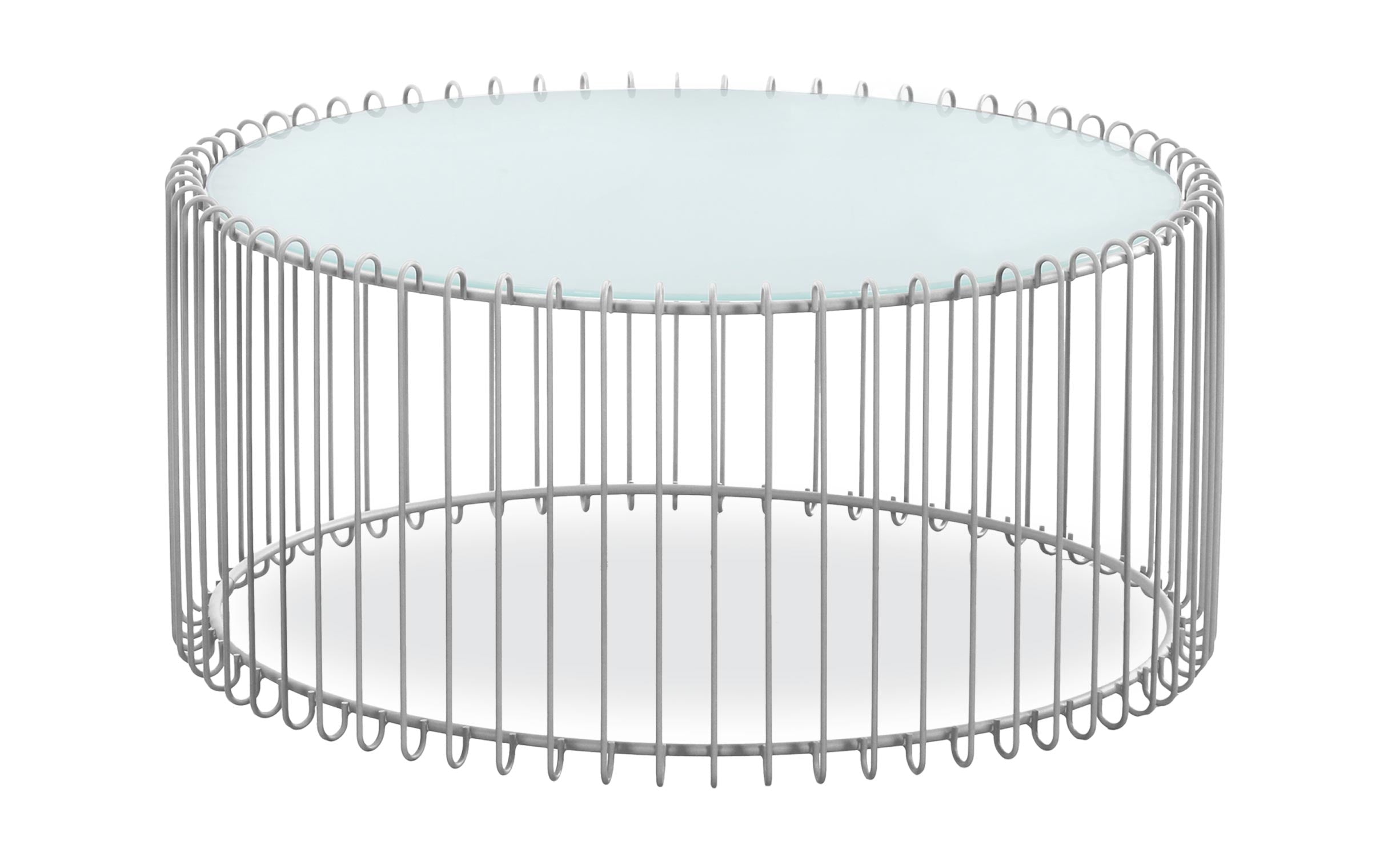 Ensemble de 2 tables basses Universe Verre Blanc et Métal Gris